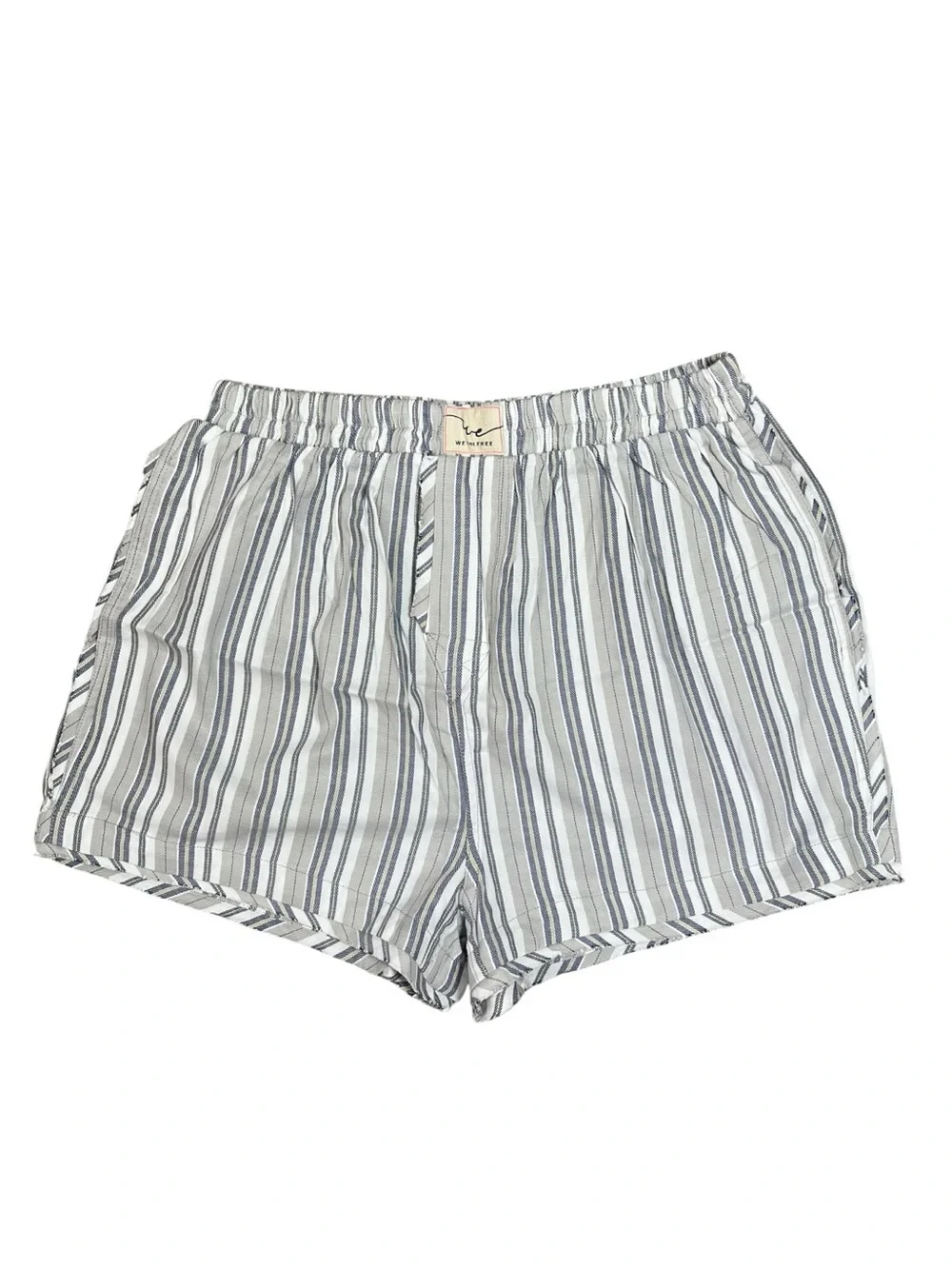 Free People Day to Day Boxer Shorts NWT Small Grey Blue Cotton Blend Sleep